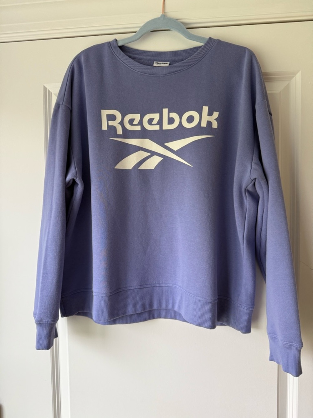 Reebok Purple Crewneck Sweatshirt with White Logo, XL, Like New